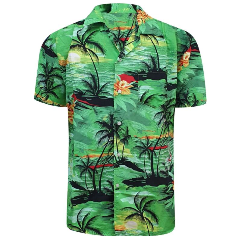 Men Hawaiian Shirt Palm Stag Beach Hawaii Aloha Party Summer Holiday Fancy Dress