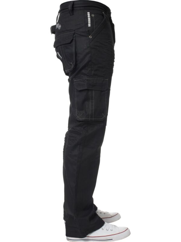 Mens Cargo Combat Jeans Enzo Designer Denim Casual Work Pants All Waist Sizes