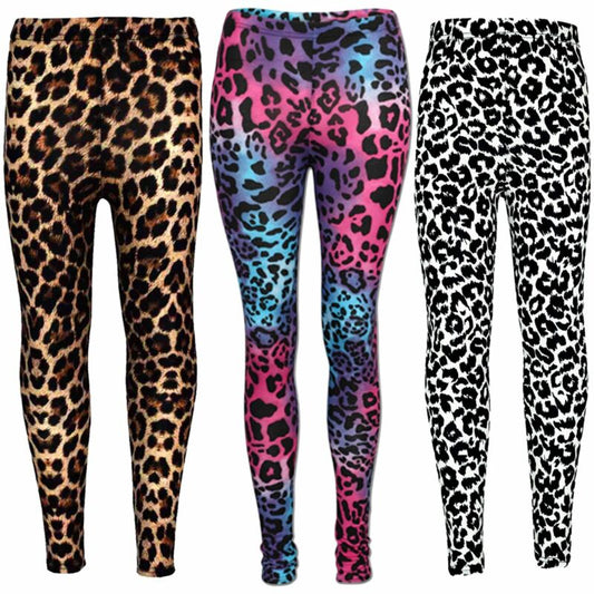 Girls Legging Kids Animal Leopard Print Fashion Stylish Trendy Leggings 5-13 Yrs