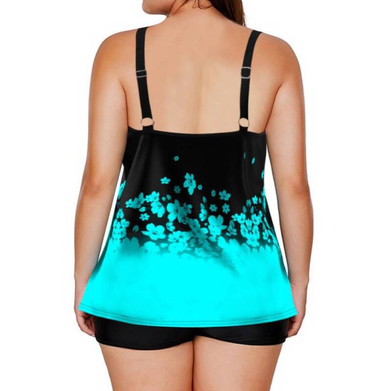 Plus Size Womens Ruffle Tankini Shorts Set Swimming Costume Swimsuit Swim Dress