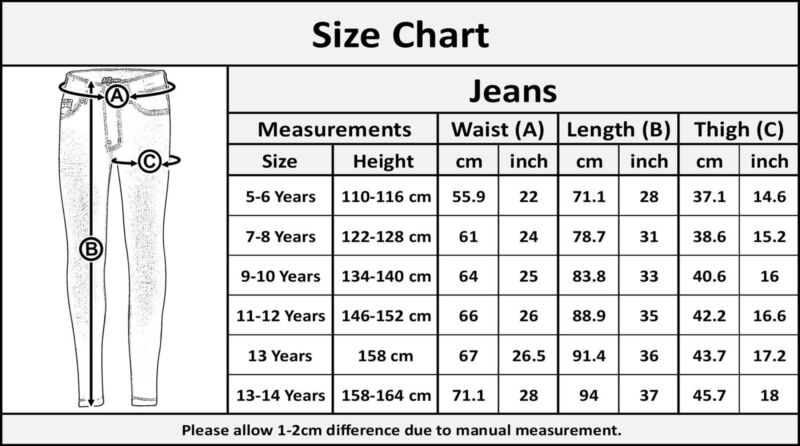 Kids Knee Ripped Jeans Denim Comfort Stretch Trousers Pants Boys Age 5-13 Years