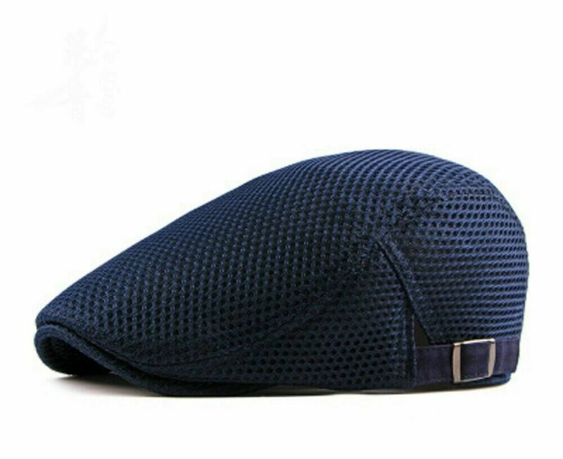 Men Mesh Hat Flat Cap Golf Driving Breathable outdoor CabbieHighQuality Newsboy