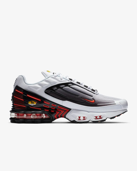 Nike Air Max Plus Tuned Plus 3 Leather Trainers in White / Grey and Red