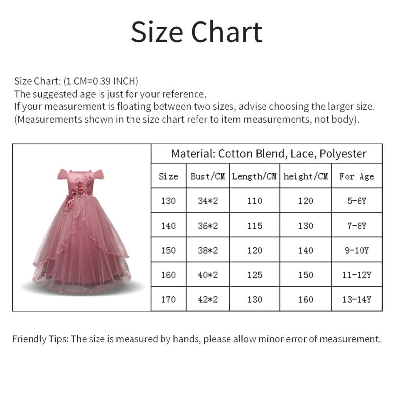 Flower Girls Bridesmaid Dress Baby Kids Party Wedding Lace Bow Princess Dresses