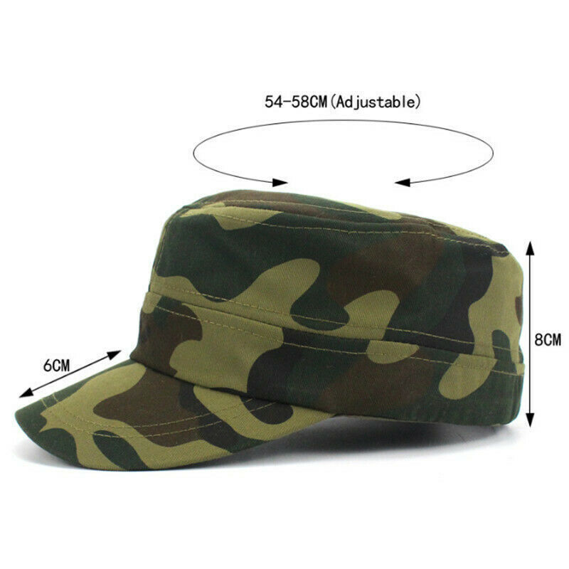 Mens Womens Camouflage Army Hat Camo Military Cadet Combat Fishing-Baseball-Cap