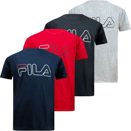 New Mens FILA T-Shirt Short Sleeve Shirt Crew Neck Casual Top Tee Size S-XXL