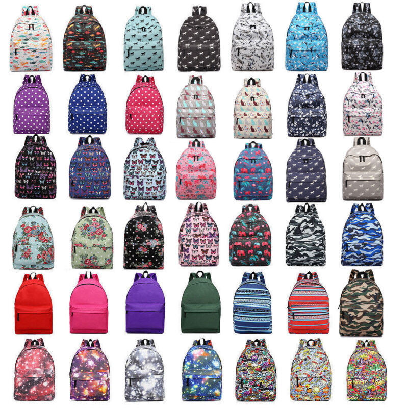 GIRLS BOYS RETRO BACKPACK SCHOOL RUCKSACK LAPTOP/TRAVEL/WORK BAG