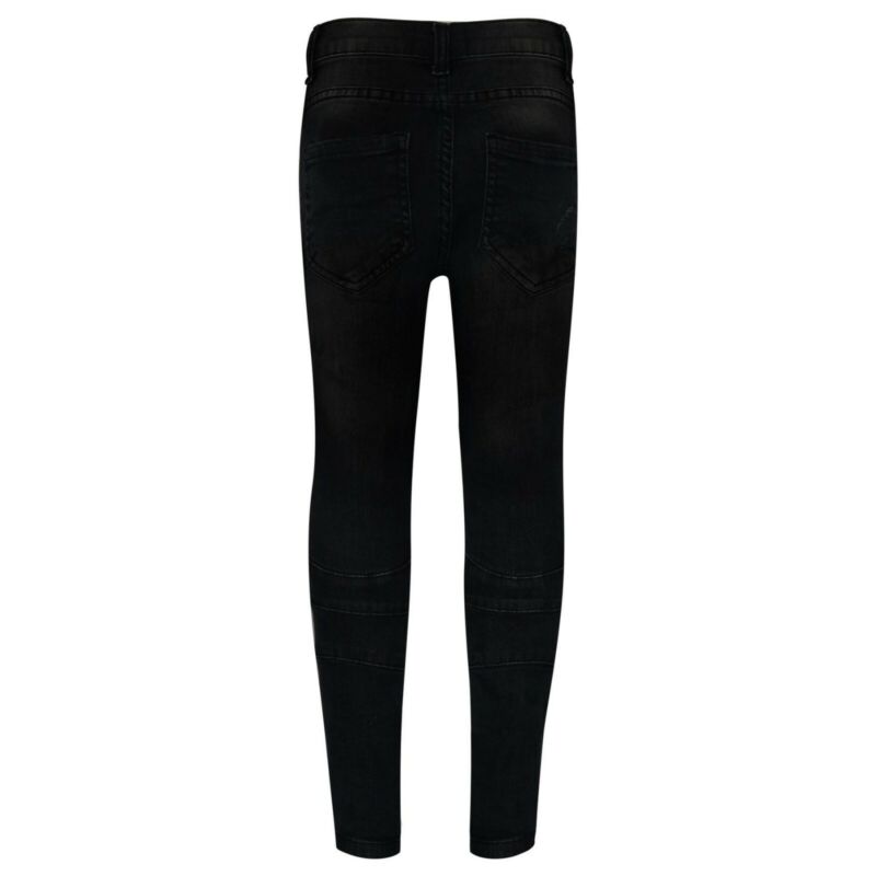 Kids Boys Jet Black Stretchy Jeans Designer's Ripped Skinny Denim Pants Trousers