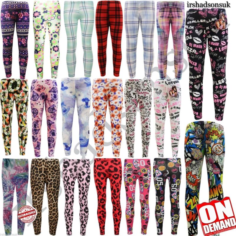 KIDS GIRLS NEW SEASON COMIC BOOK GRAFITTI FLORAL FASHION LEGGING SIZE 2-13YEARS