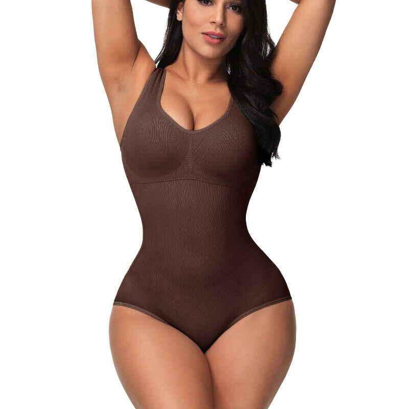 Women Trainer Tummy Control Firm Full Body Shaper Bodysuit Slimming Shapewear UK