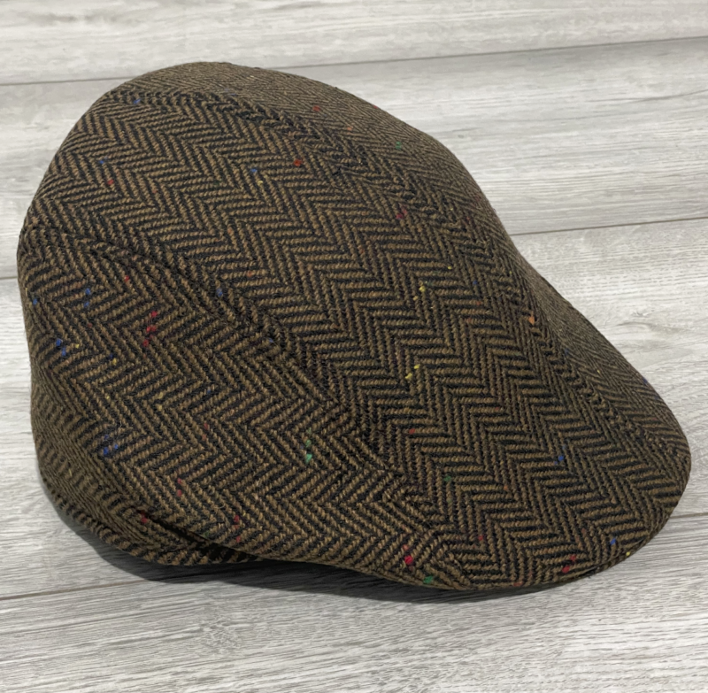 Mens Flat Cap Gatsby Tweed Baker Boy Hat Herringbone Newsboy Cap One Size