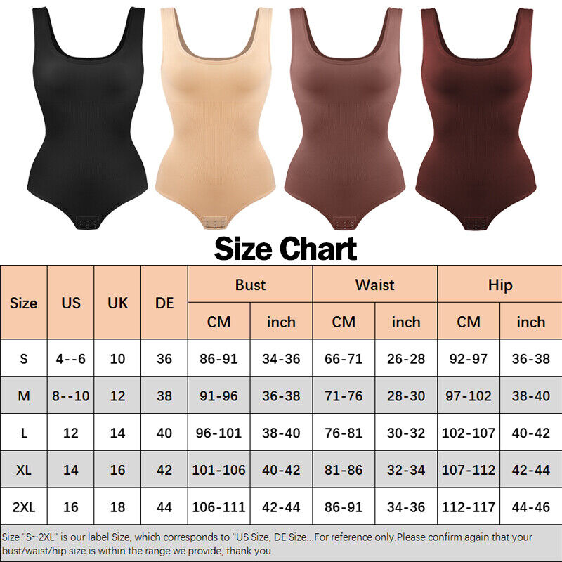 Women Trainer Tummy Control Firm Full Body Shaper Bodysuit Slimming Shapewear UK