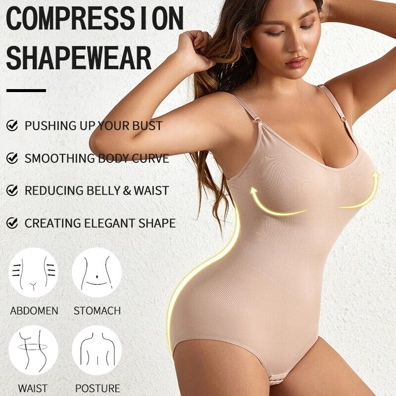 Slimming Full Body Shaper Underwear Shaping Shapewear Tummy Control Bodysuit UK