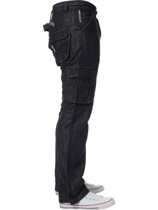 Mens Cargo Combat Jeans Enzo Designer Denim Casual Work Pants All Waist Sizes