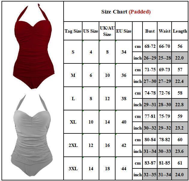 Womens One Piece Tummy Control Costume Monokini Swimming Swimsuit Swimwear UK