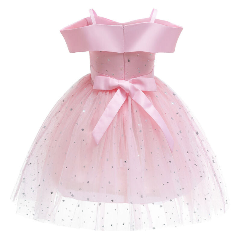 Flower Girls Bridesmaid Dress Baby Kids Party Wedding Lace Bow Princess Dresses