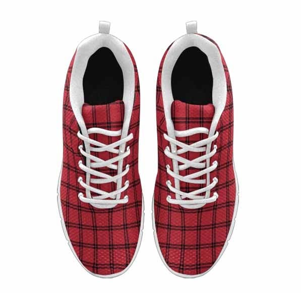 Sneakers for Men,   Buffalo Plaid Red and White - Running Shoes DG837-3