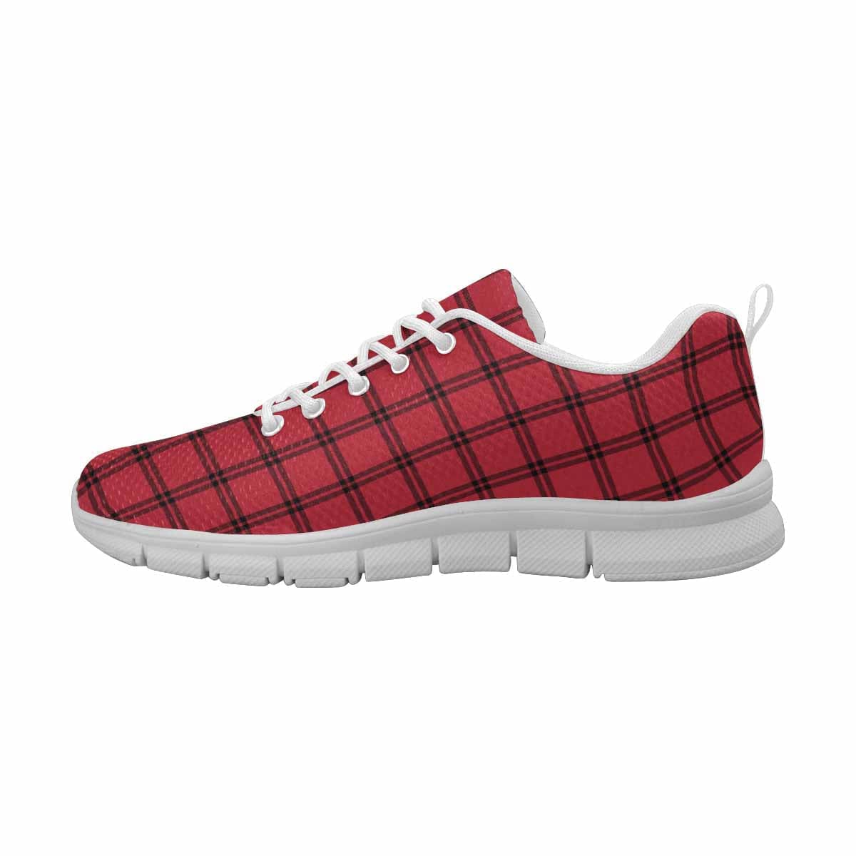 Sneakers for Men,   Buffalo Plaid Red and White - Running Shoes DG837-1