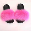 fur slides for women REAL BIG FURRY slippers flush soft raccoon outdoor slider sandals fox fur slipper