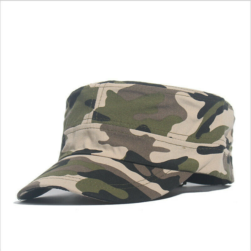 Mens Womens Camouflage Army Hat Camo Military Cadet Combat Fishing-Baseball-Cap