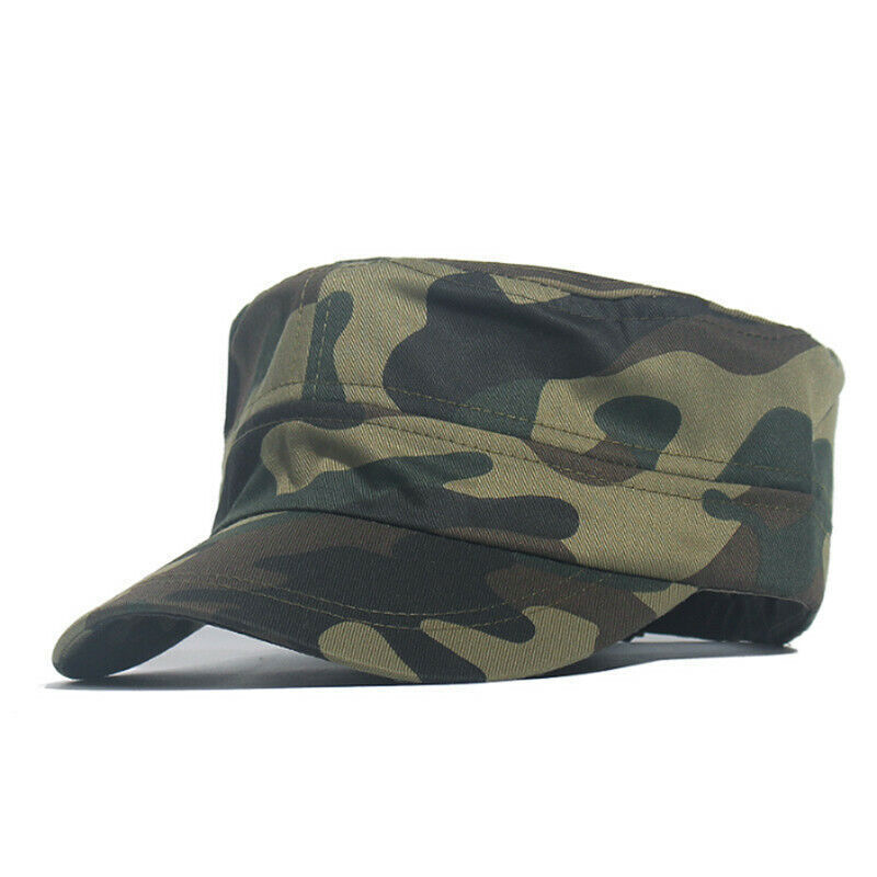 Mens Womens Camouflage Army Hat Camo Military Cadet Combat Fishing-Baseball-Cap