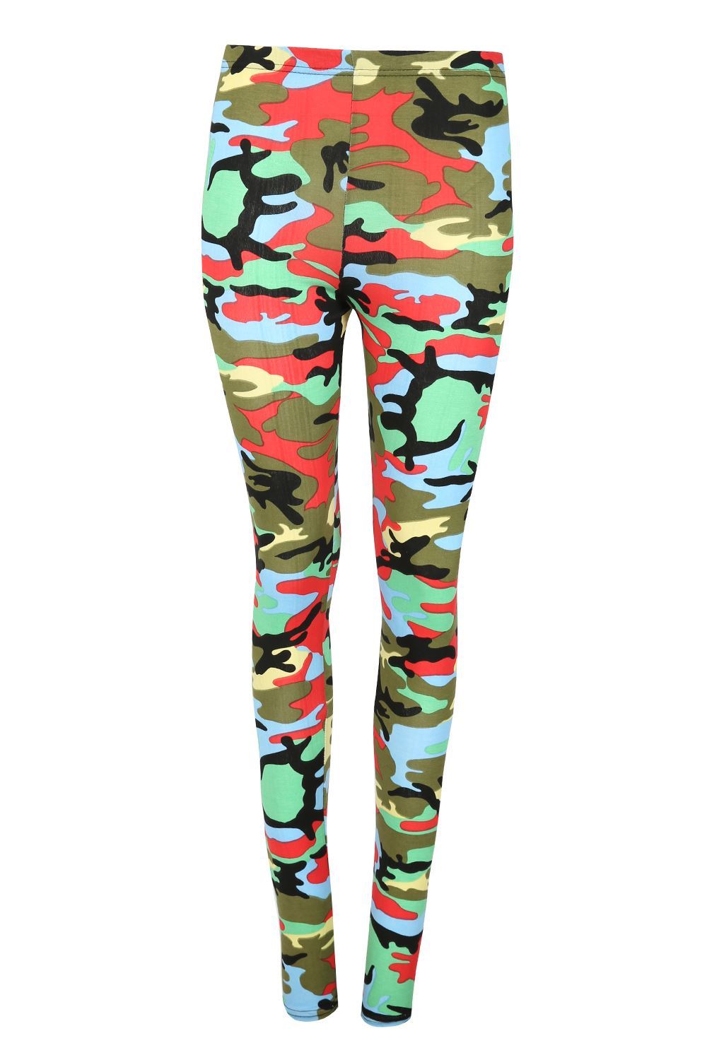 Kids Girls Army Floral Printed Full Ankle Length Skinny Stretchy Leggings Pants