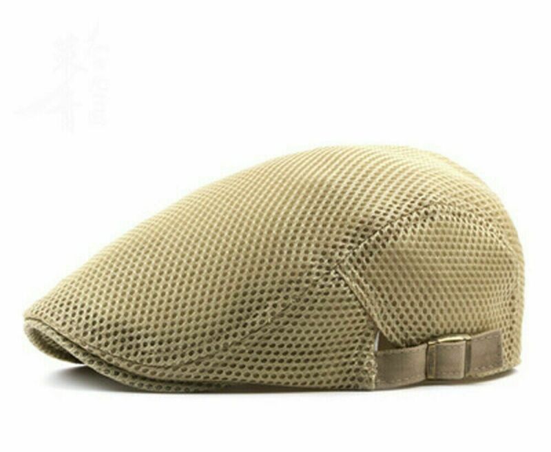 Men Mesh Hat Flat Cap Golf Driving Breathable outdoor CabbieHighQuality Newsboy