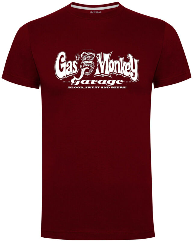 Gas Monkey Garage T-Shirt Official GMG OG Logo Blood Sweat and Beers Casual Tee