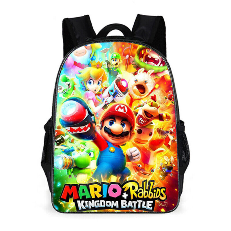 Super Mario Kids Backpack Boys Girls' Cartoon School Bag Casual Travel Rucksack