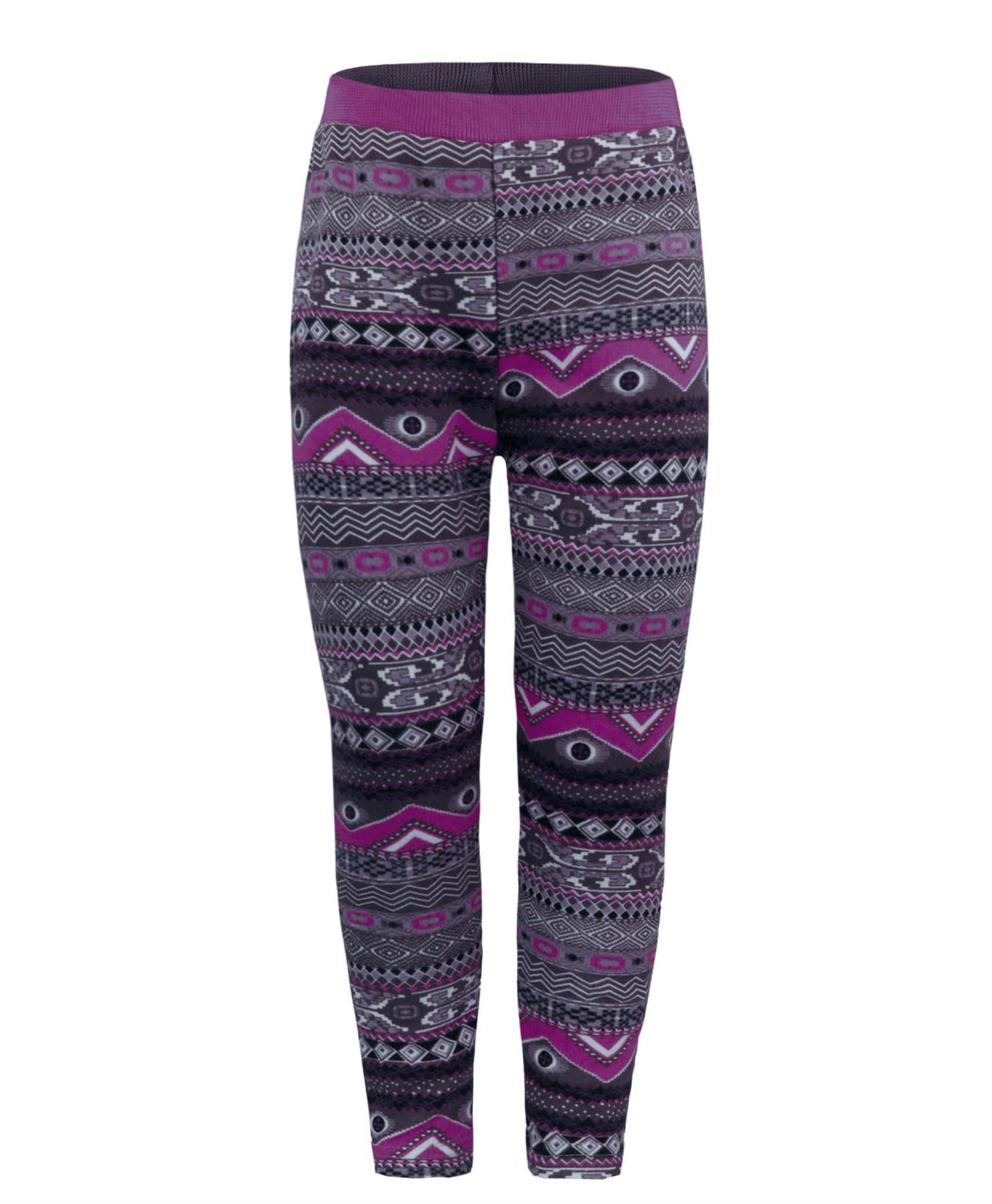 GIRLS WARM LEGGINGS KIDS AZTEC PATTERN SOFT WINTER CASUAL BOTTOMS SIZES 1-12Y