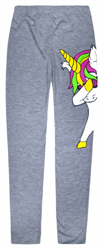 Girls Unicorn Leggings Kids Party Full Length Neon Trousers Pants Age 4-13 Years