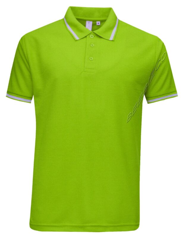 Mens Short Sleeve Polo Shirt Plain Pique Single/Double Tipping Collar M - 6XL