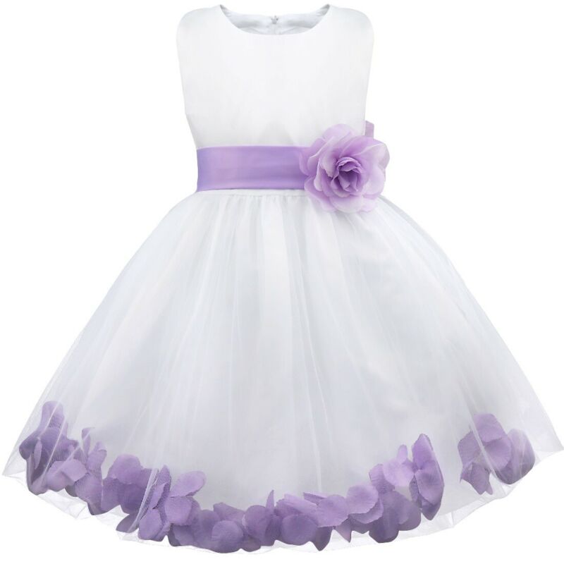 Lace Flower Girl Princess Dress Wedding Pageant Bridesmaid Formal Kid Dresses UK