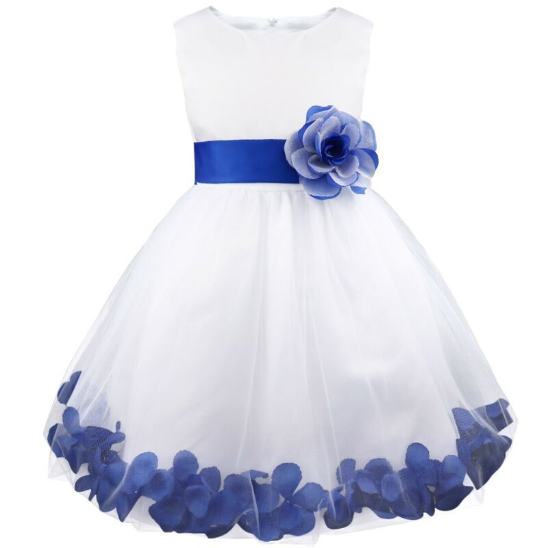 Lace Flower Girl Princess Dress Wedding Pageant Bridesmaid Formal Kid Dresses UK