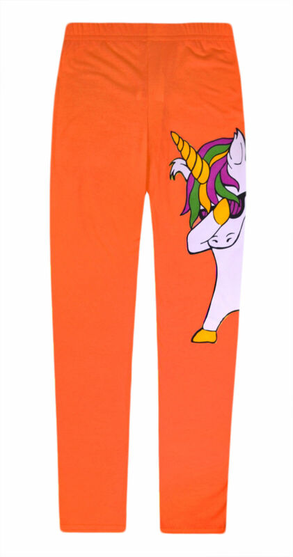 Girls Unicorn Leggings Kids Party Full Length Neon Trousers Pants Age 4-13 Years