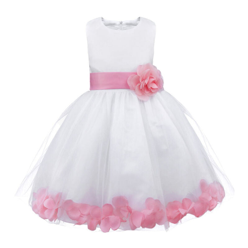 Lace Flower Girl Princess Dress Wedding Pageant Bridesmaid Formal Kid Dresses UK