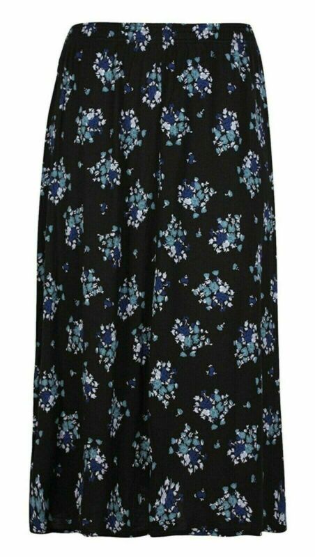 Womens Paisley Floral Printed Elasticated Stretch Skirt Waist Ladies Midi Skirt