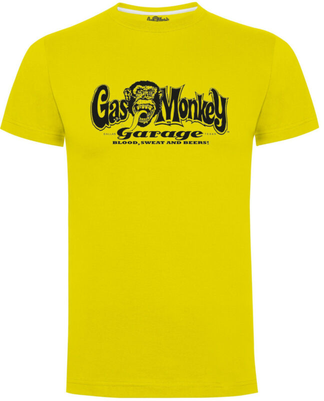 Gas Monkey Garage T-Shirt Official GMG OG Logo Blood Sweat and Beers Casual Tee