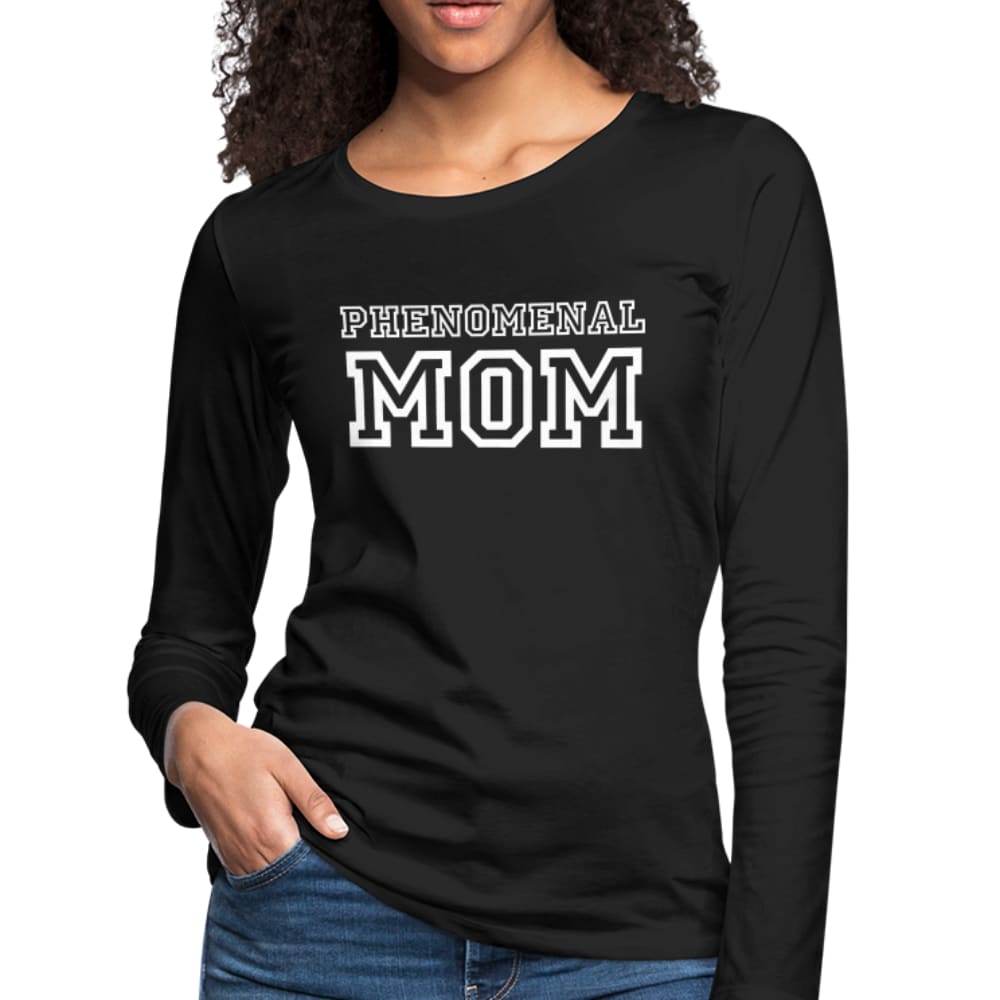 Womens Long Sleeve Graphic Tee, Phenomenal MOM Print-0