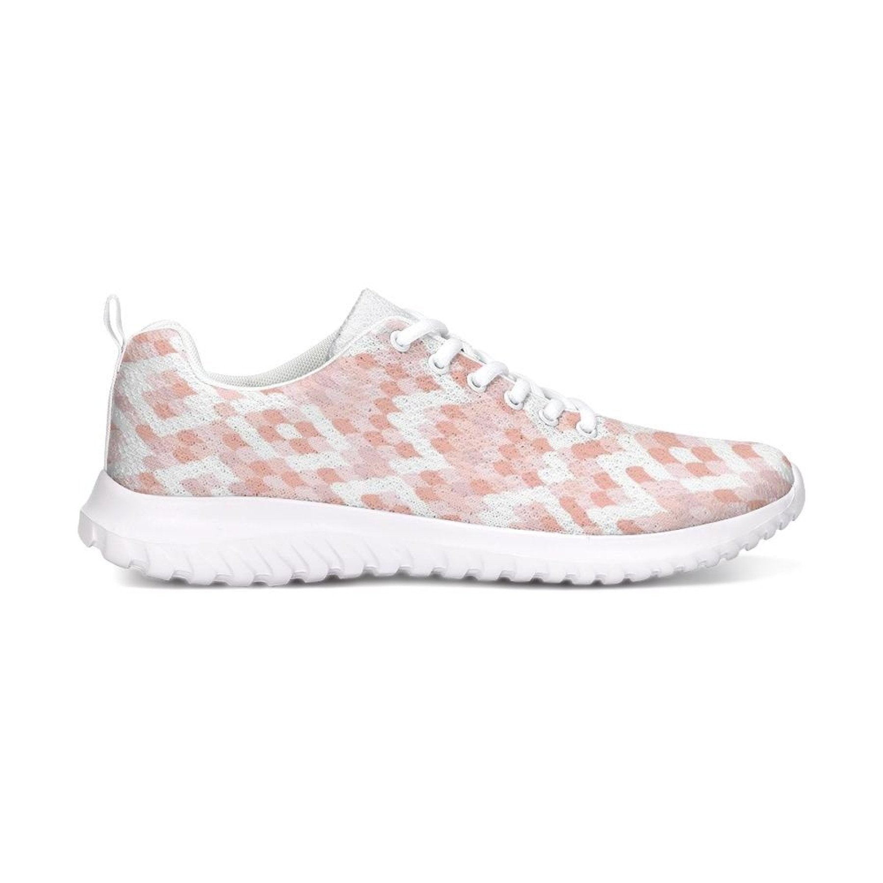 Womens Sneakers, Pink & White Low Top Canvas Running Shoes-0